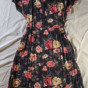 Cath Kidston Navy Floral Midi Dress